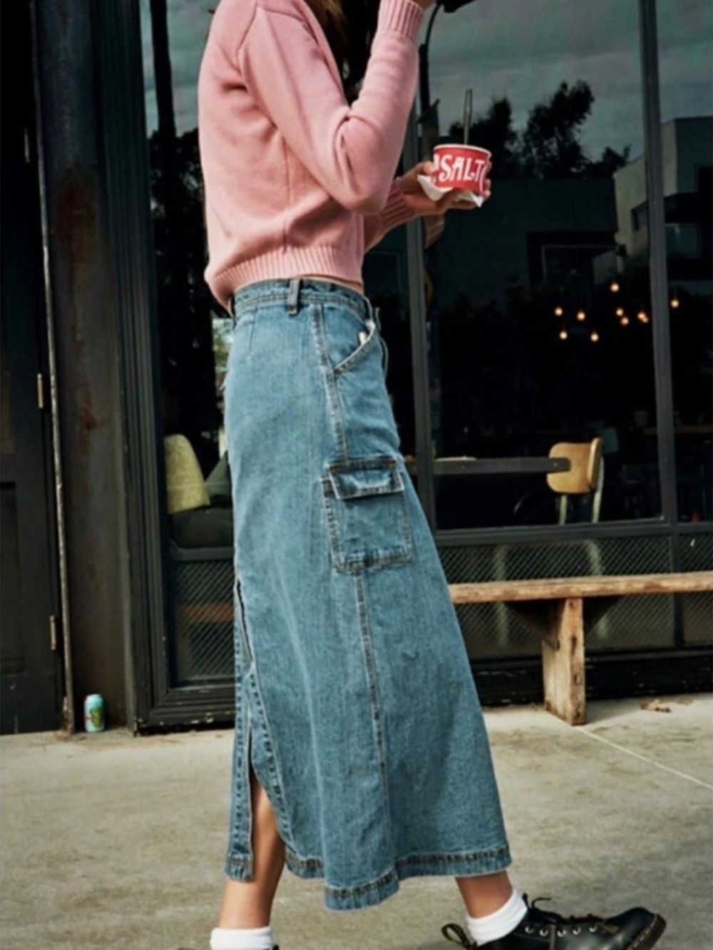 J. Galt Long Denim Skirt Sz Small